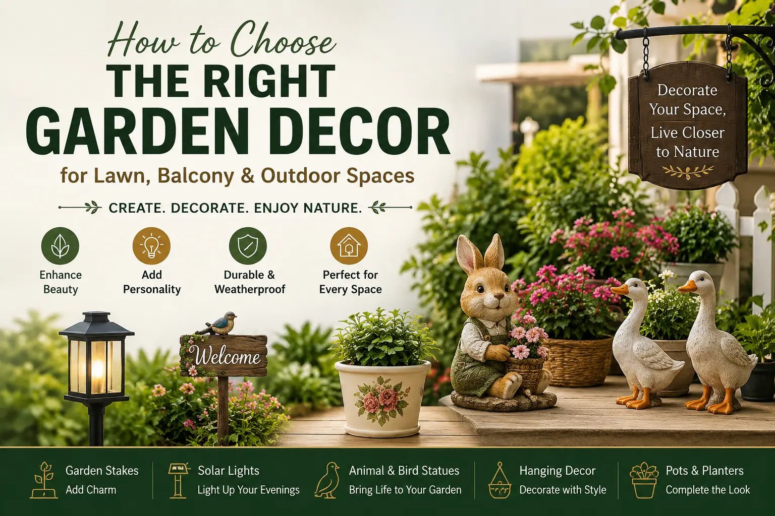 How to Choose the Right Garden Decor for Lawn, Balcony and Outdoor Spaces - Pctkart