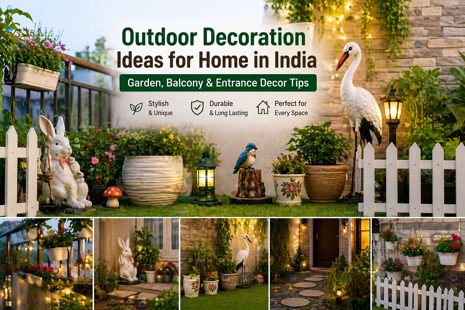 Outdoor Decoration Ideas for Home in India (Garden, Balcony & Entrance - Pctkart