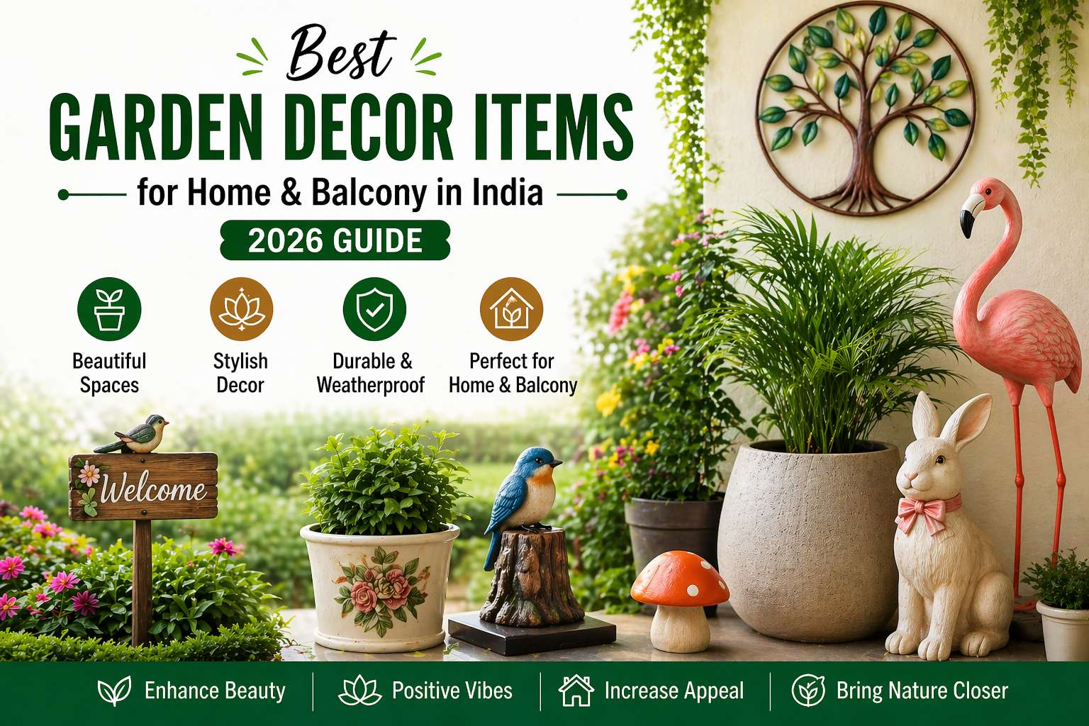 Best Garden Decor Items for Home &amp; Balcony in India (2026 Guide) - Pctkart