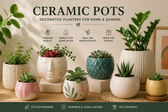 Decorative Ceramic Planters & Indoor Plant Pots for Home Decor - Pctkart