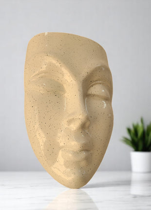 Pctkart Fiber Couple Face planter Pack of 2 yellow and white home and wall decor - Pctkart