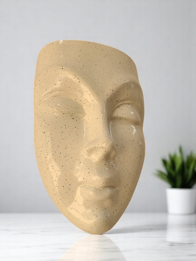 Pctkart Fiber Couple Face planter Pack of 2 yellow and white home and wall decor - Pctkart