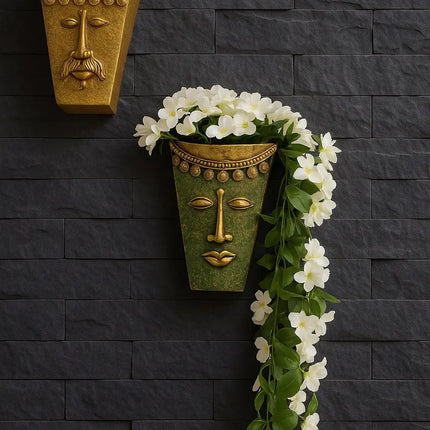 Couple Face Wall Hanging Planter | Decorative Garden Wall Planter for Home & Balcony Decor - Pctkart