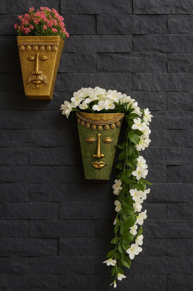 Couple Face Wall Hanging Planter | Decorative Garden Wall Planter for Home & Balcony Decor - Pctkart