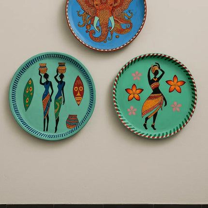 Pctkart Handmade Colorful African style Wall plates set of 3 - Pctkart