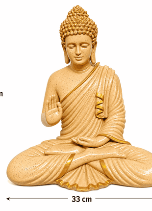 Premium Golden Sitting Buddha Statue – Buddha Idol for Living Room & Office - Pctkart