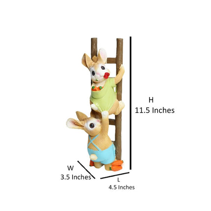 Pctkart Cute Rabbit Climbing Garden Statue | Bunny Couple Outdoor Garden Decor - Pctkart
