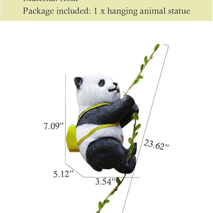 Pctkart Hanging Panda Garden Decor | Cute Resin Tree Hanging Ornament with Rope - Pctkart