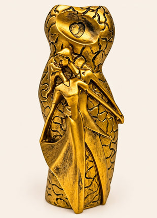 Artistic golden flower vase for living room and bedroom decoration