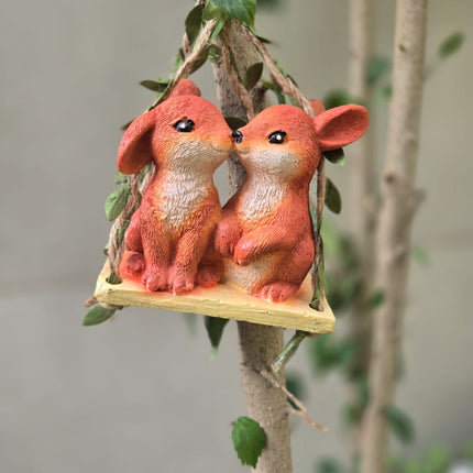 Resin Rabbit Hanging Ornament for Garden Decoration