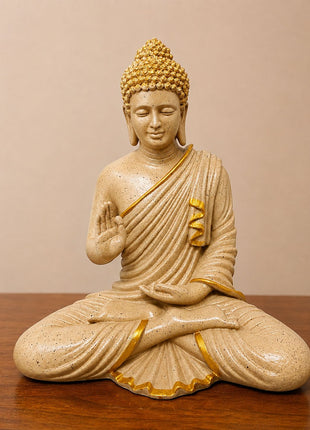 Premium Golden Sitting Buddha Statue – Buddha Idol for Living Room & Office - Pctkart