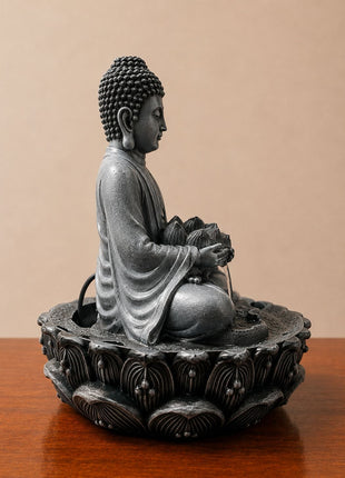 PCTKART Resin Buddha and Lotus Water Fountain – Indoor Tabletop Fountain for Home Decor - Pctkart