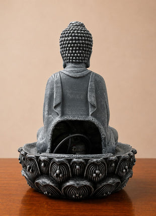 PCTKART Resin Buddha and Lotus Water Fountain – Indoor Tabletop Fountain for Home Decor - Pctkart