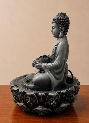 PCTKART Resin Buddha and Lotus Water Fountain – Indoor Tabletop Fountain for Home Decor - Pctkart