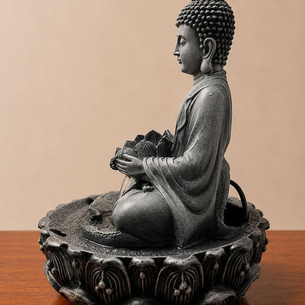 PCTKART Resin Buddha and Lotus Water Fountain – Indoor Tabletop Fountain for Home Decor - Pctkart
