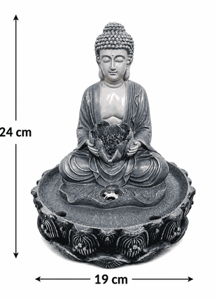 PCTKART Resin Buddha and Lotus Water Fountain – Indoor Tabletop Fountain for Home Decor - Pctkart