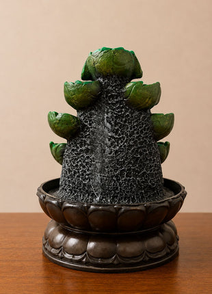 Buddha Green Lotus Water Fountain – Indoor Tabletop Fountain for Home Decor - Pctkart