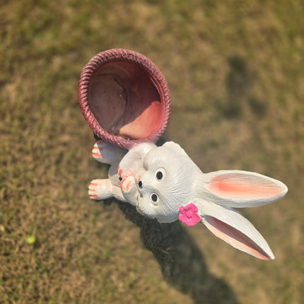 Bunny with Basket Planter | Cute Rabbit Garden & Balcony Decor - Pctkart