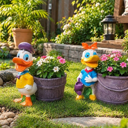 Cartoon Duck Planter Set of 2 | Character-Inspired Home & Garden Decor - Pctkart