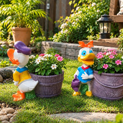 Cartoon Duck Planter Set of 2 | Character-Inspired Home & Garden Decor - Pctkart