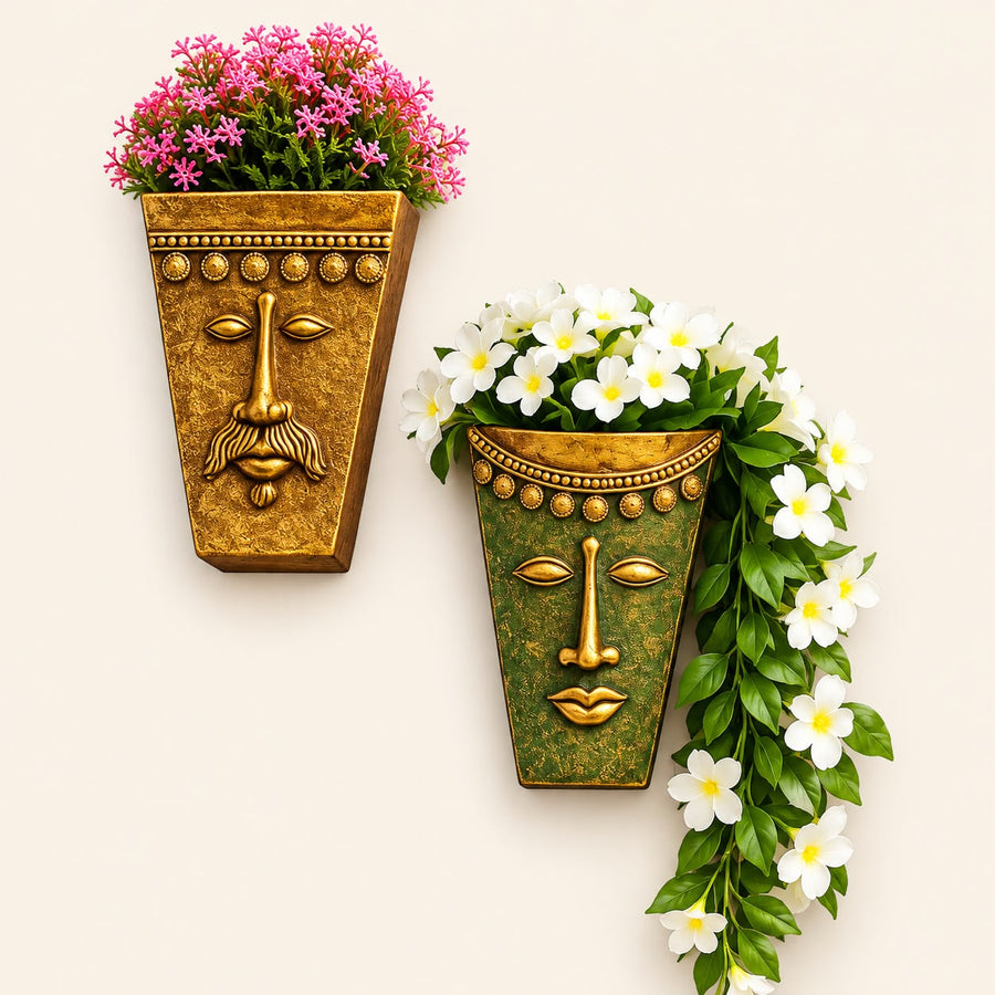 Couple Face Wall Hanging Planter | Decorative Garden Wall Planter for Home & Balcony Decor