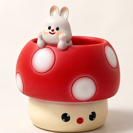 Cute Bunny on Mushroom Resin Planter Pot | Set of 2 Adorable Succulent Planters for Home&Garden Décor - Pctkart