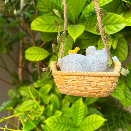 Cute Koala Swing Hanging Decor | Set of 2 Animal Figurines for Garden, Balcony, Plants & Home Décor - Pctkart