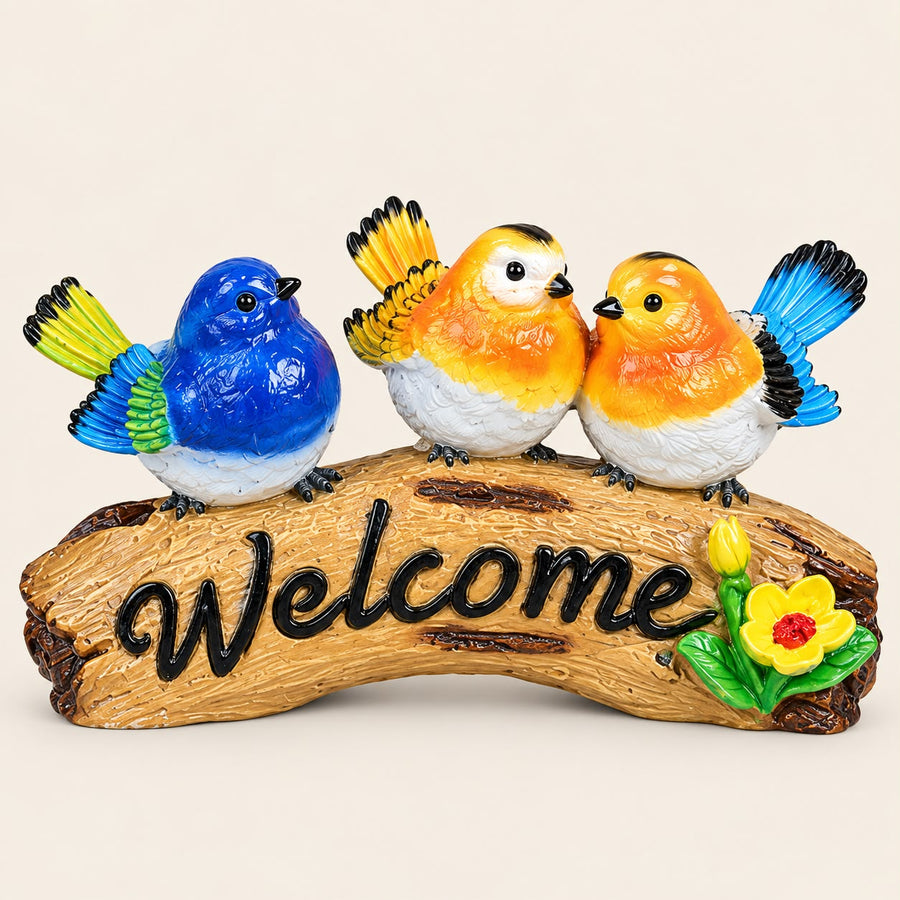 Cute Bird Welcome Garden Decor  | Colorful Outdoor Balcony & Home Entrance Showpiece