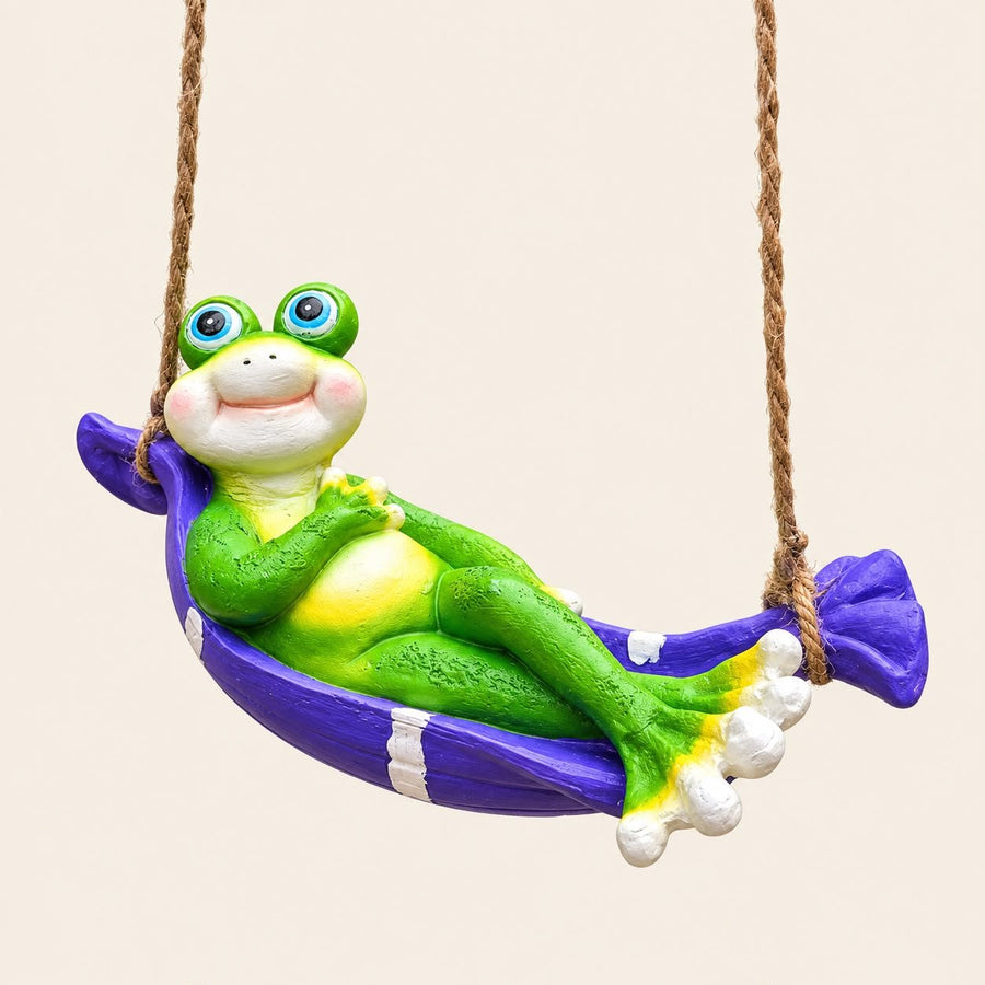 Cute Frog Swing Hanging | Garden Hanging Decor for Balcony, Tree & Outdoor Decoration