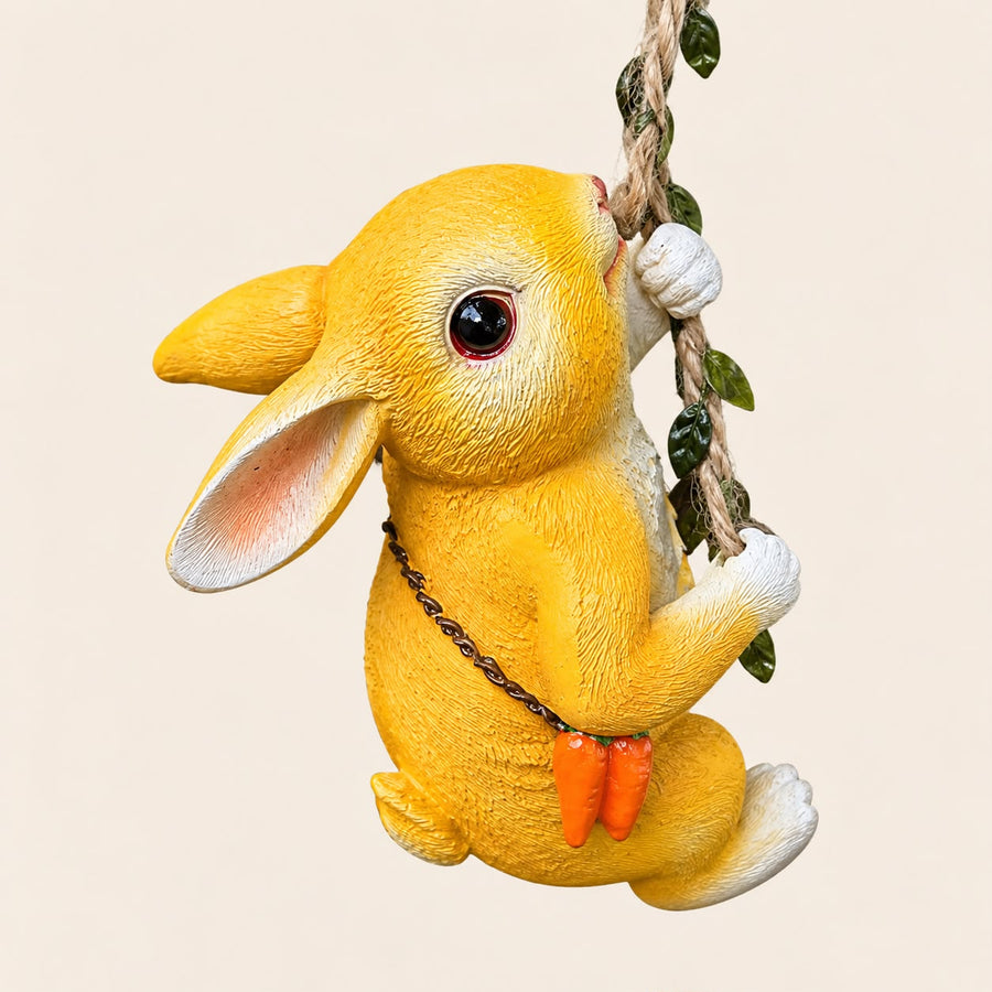 Cute Hanging Bunny Garden Decor – Resin Rabbit Tree Hanging Ornament