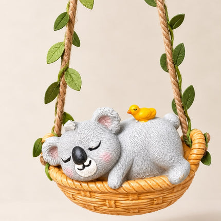 Cute Koala Swing Hanging Decor | Set of 2 Animal Figurines for Garden, Balcony, Plants & Home Décor - Pctkart