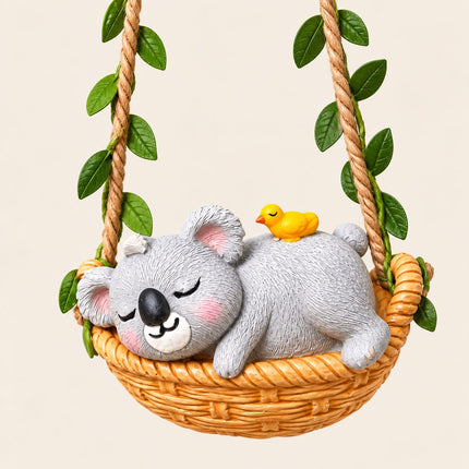 Cute Koala Swing Hanging Decor  Set of 2 Animal Figurines for Garden, Balcony, Plants & Home Décor