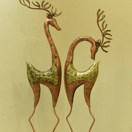 Pctkart Antique finish Deer set pack of 2 home office decor - Pctkart