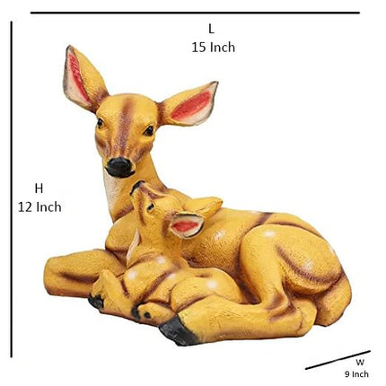Decorative Deer Statue for Garden | Mother & Baby Deer Showpiece for Outdoor Decor - Pctkart
