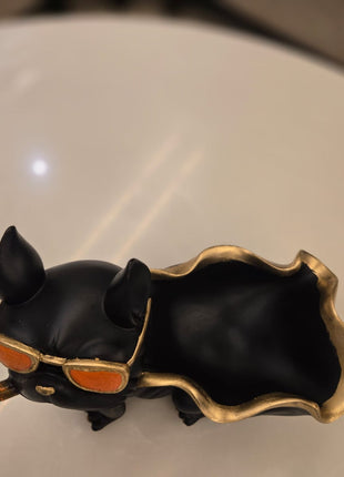 Cool Bulldog Organizer Tray | Decorative Dog Storage Organizer for Home & Office - Pctkart
