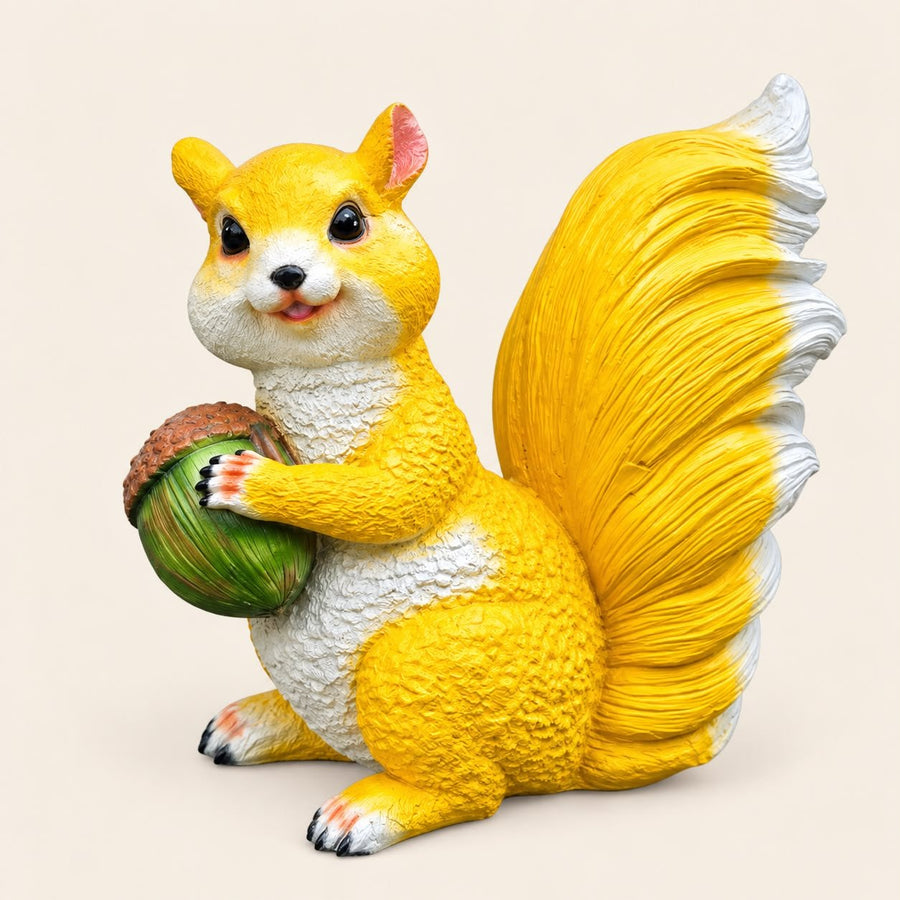 Decorative Squirrel Statue with Acorn for Garden & Outdoor Decor
