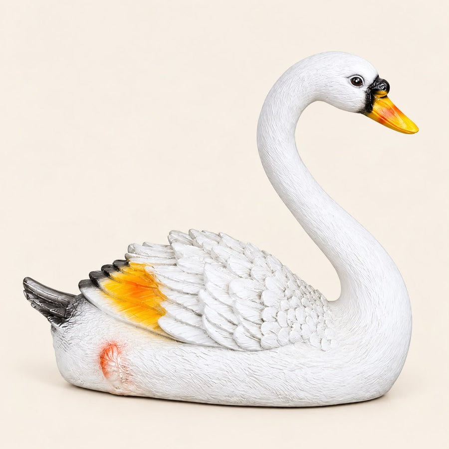 Elegant White Swan Garden Statue | Outdoor Decorative Swan Decor