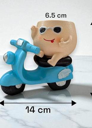 Cute Scooter Face Planter Pot | Resin Decorative Indoor & Garden Planter - Pctkart