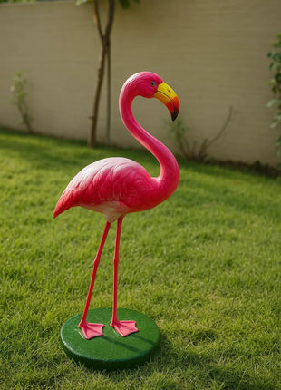 PCTKART Pink Flamingo Garden Statue – Fiber Outdoor Decor Sculpture for Lawn & Balcony - Pctkart