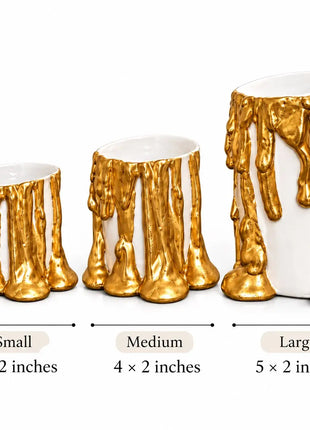 Gold Drip Candle Holders Set of 3 