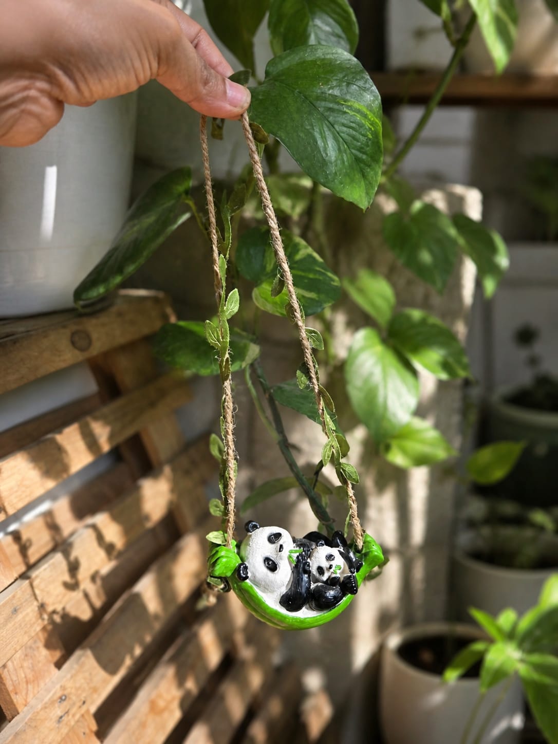 hanging panda planter Panda Hanging Planter Pot for Home & Balcony Decor India