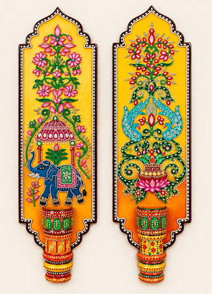 Handmade Lippan Art Wall Hanging Set | 22 x 6 Inch MDF Festive Decor