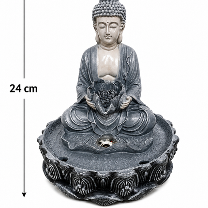 Spiritual Home Decor Combo Set | Buddha Lotus Water Fountain, Bunny Mushroom Planters & Silver Kurma Tortoise | PCTKART