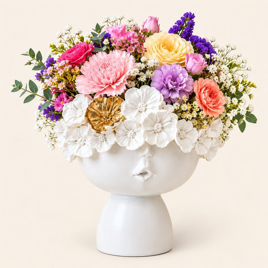 Luxury Face Vase | Decorative Planter & Flower Pot for Home Decor