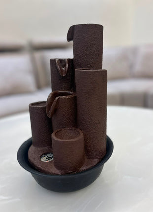 Modern brown resin water fountain showpiece for relaxation spaces