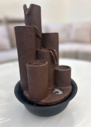 Modern brown resin water fountain showpiece for relaxation spaces