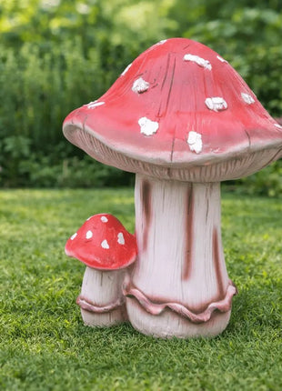 Pctkart Red Mushroom Garden Statue for Outdoor Decor - Pctkart