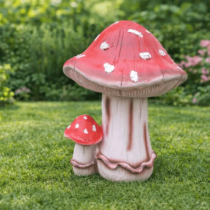 Pctkart Red Mushroom Garden Statue for Outdoor Decor - Pctkart