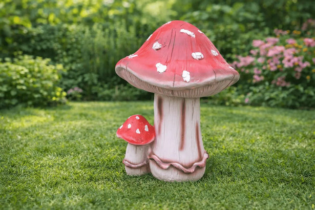 Pctkart Red Mushroom Garden Statue for Outdoor Decor - Pctkart