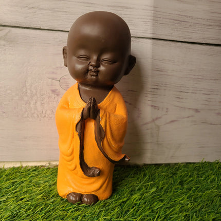 Pctkart Namaste monk for garden indoor decor balcony decor - Pctkart